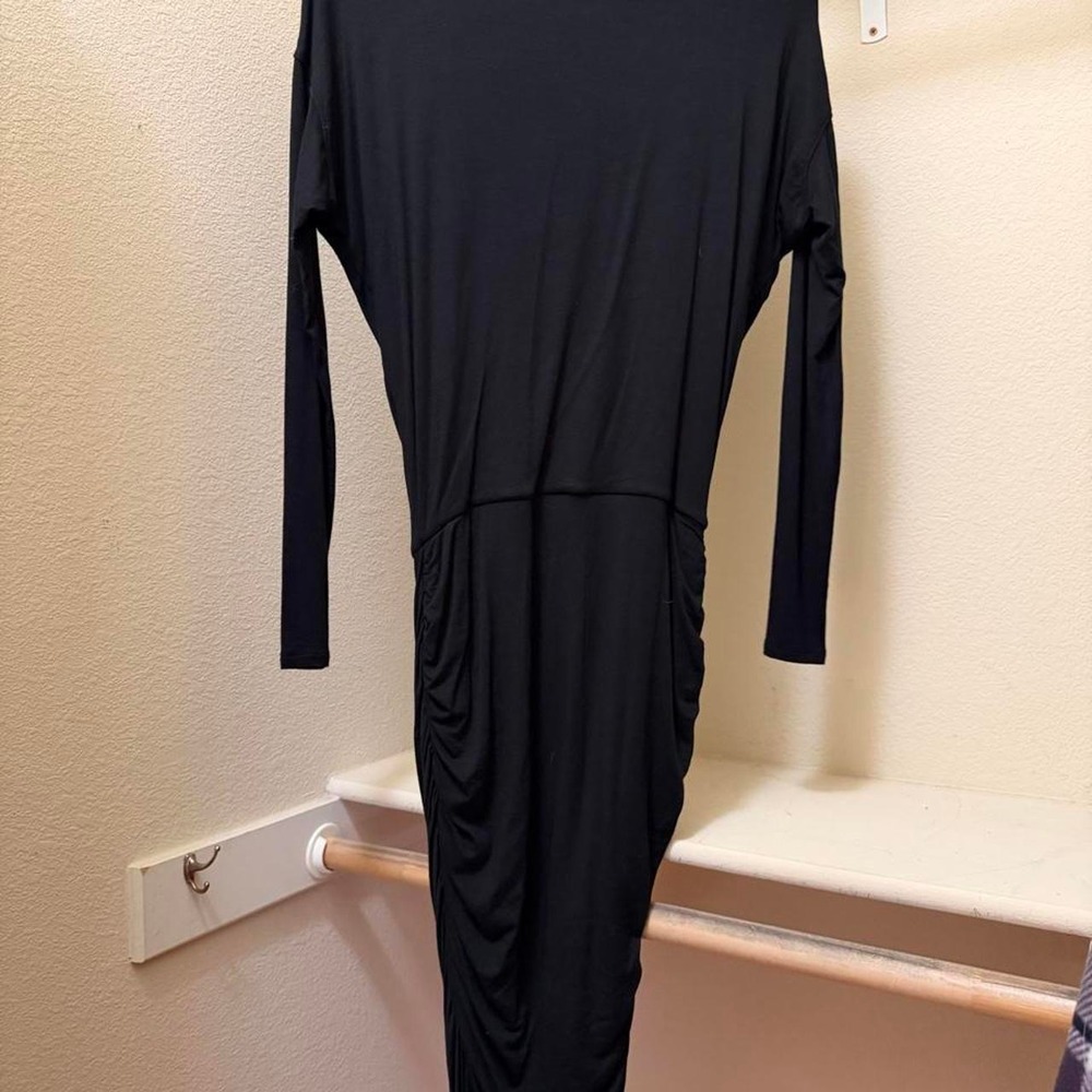 Athleta Draped Ruched Cowl Neck Midi Dress XSP Petite - Picture 3 of 3